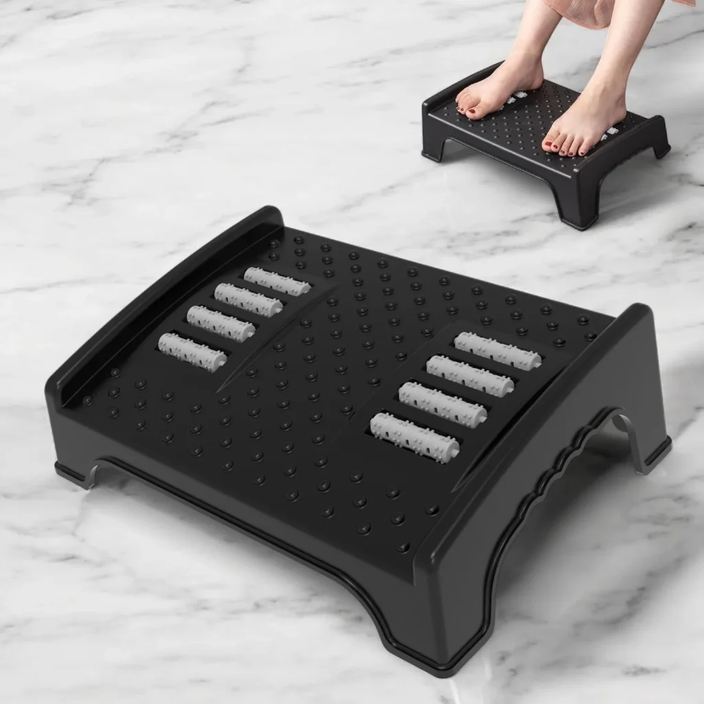 Under-desk footrest for a more comfortable workspace
