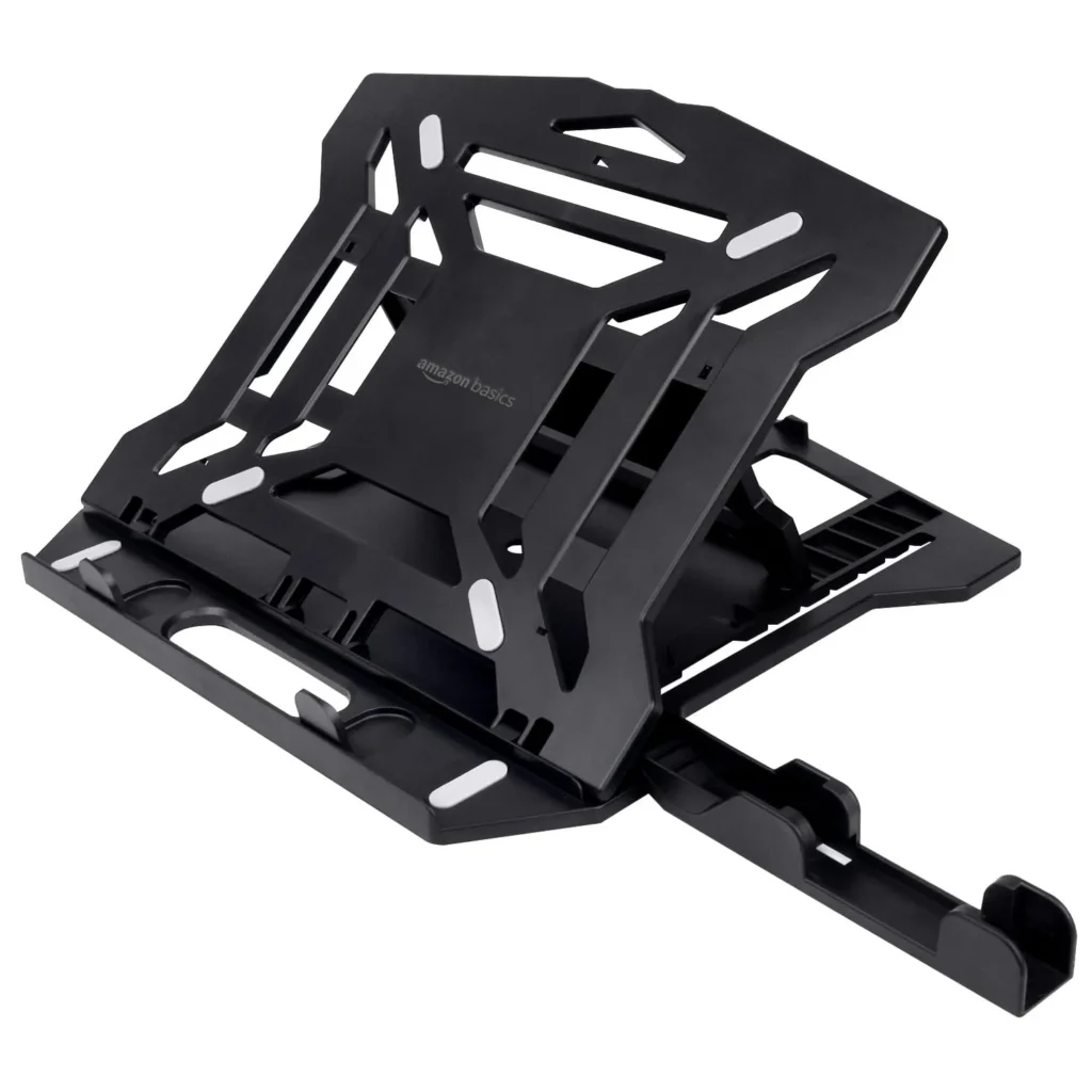 Adjustable laptop stand for an ergonomic desk setup