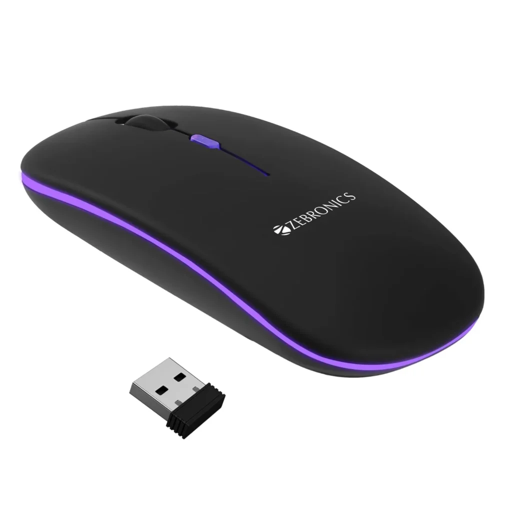 Wireless mouse with USB receiver for a clean desk setup